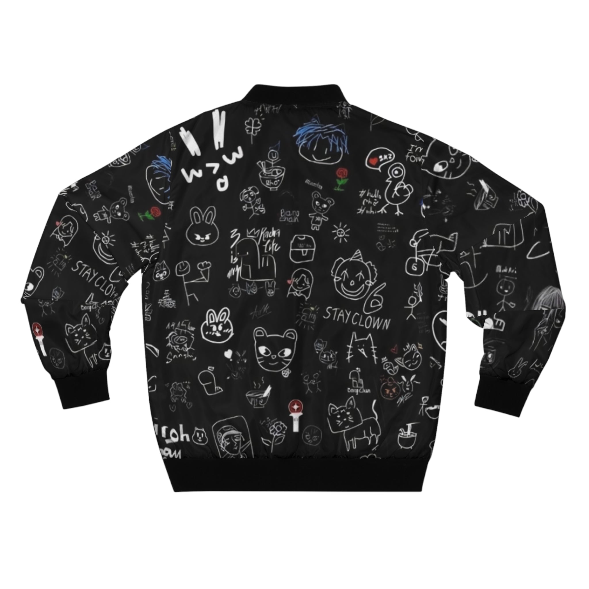 Stay Clown: Chaqueta Bomber Estampada con Garabatos
