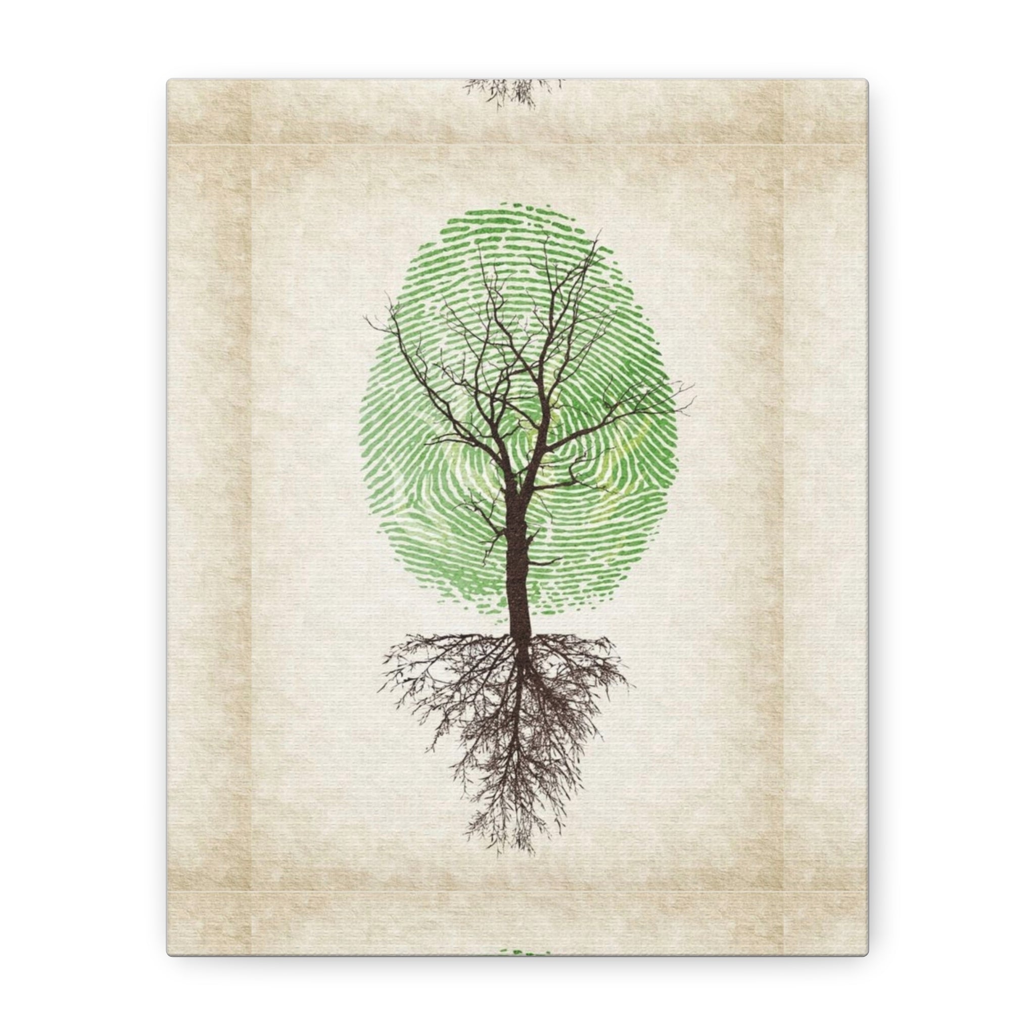 'Rooted Identity' Tree Fingerprint Matte Canvas