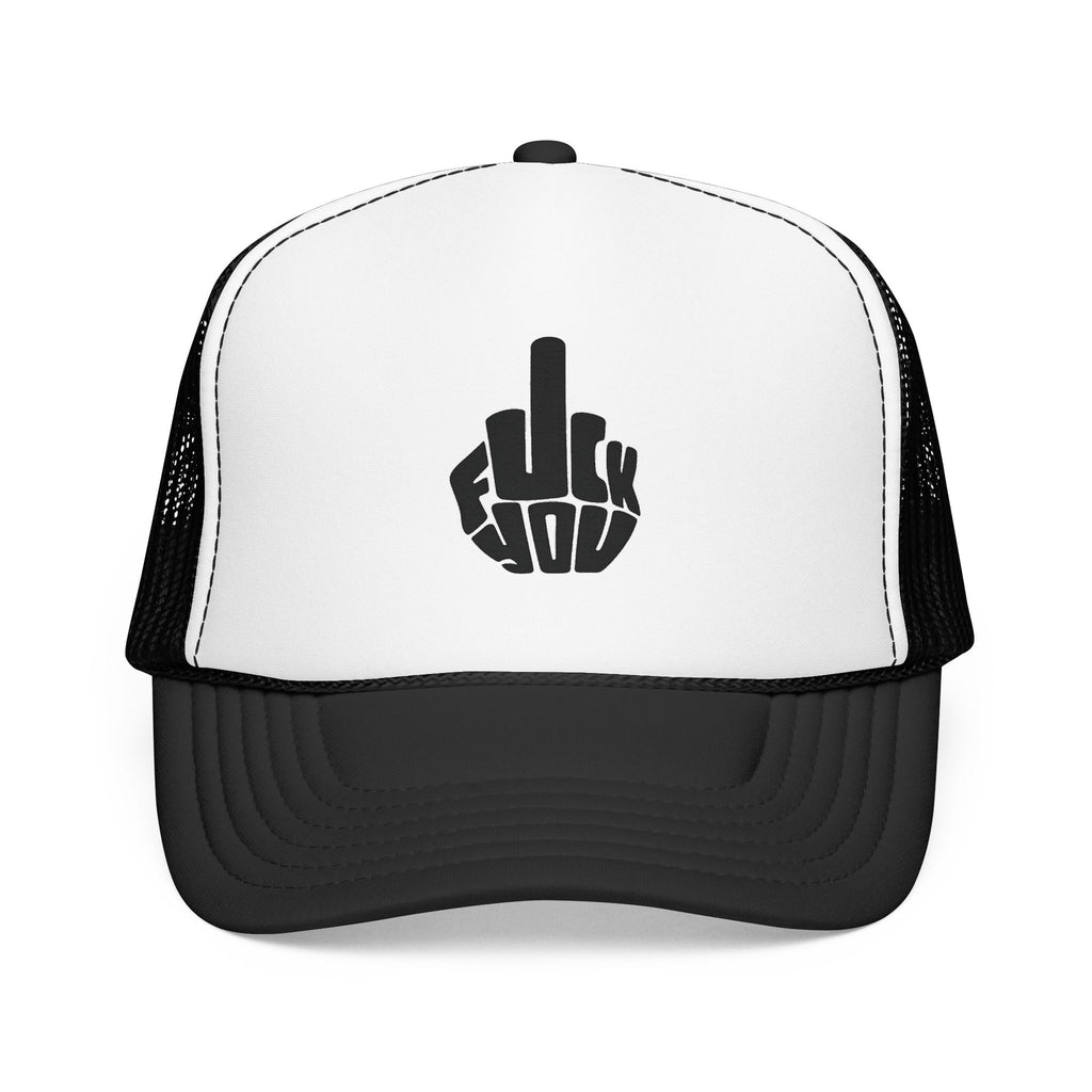 Gorra con parche de dedo medio atrevido, rojo y blanco