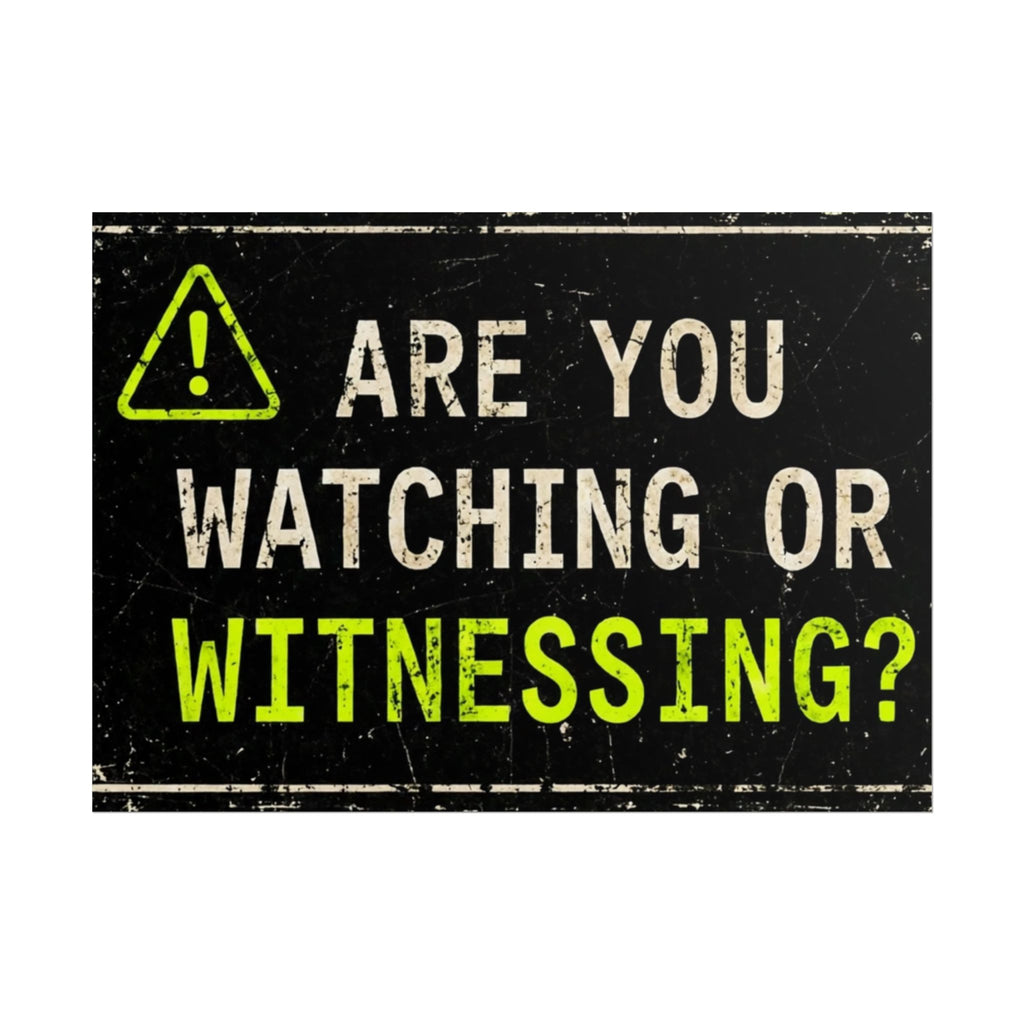 Rolled Poster — 'Are You Watching or Witnessing?' Motivational Wall Art