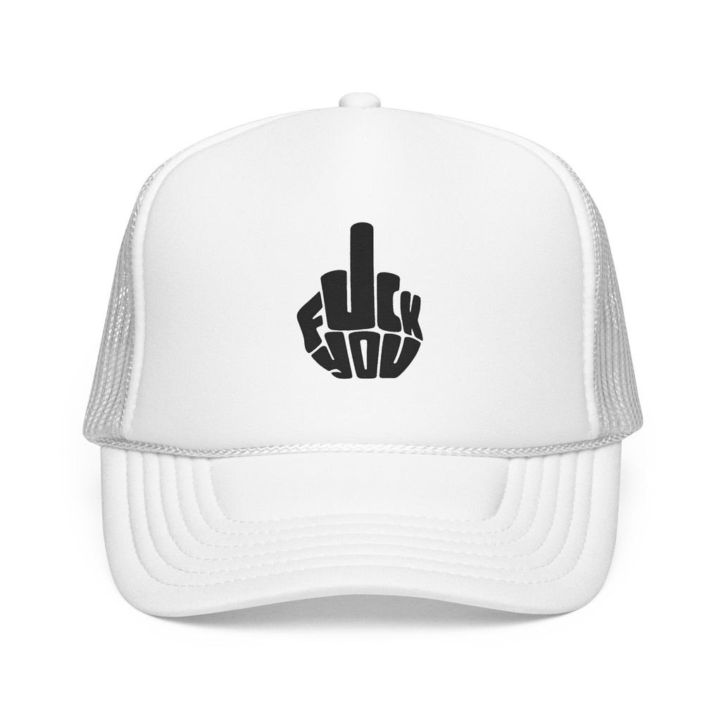 Gorra con parche de dedo medio atrevido, rojo y blanco