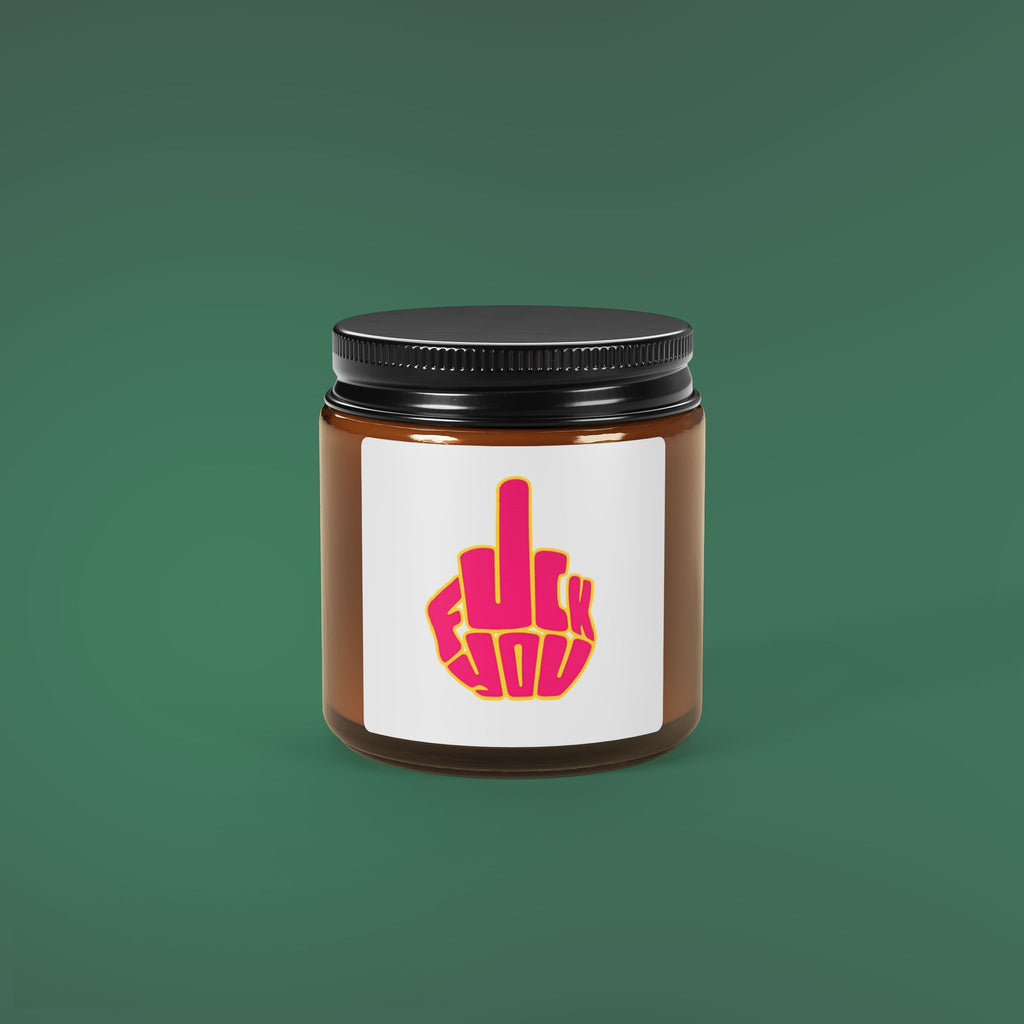 Vela de soja aromática en tarro de ámbar "F**k You" atrevida —