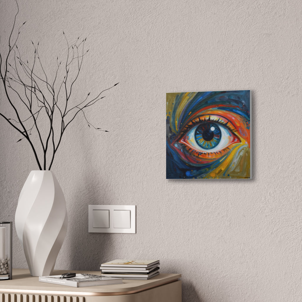 El Observador: Impresión en Lienzo de Ojo Abstracto Vibrante