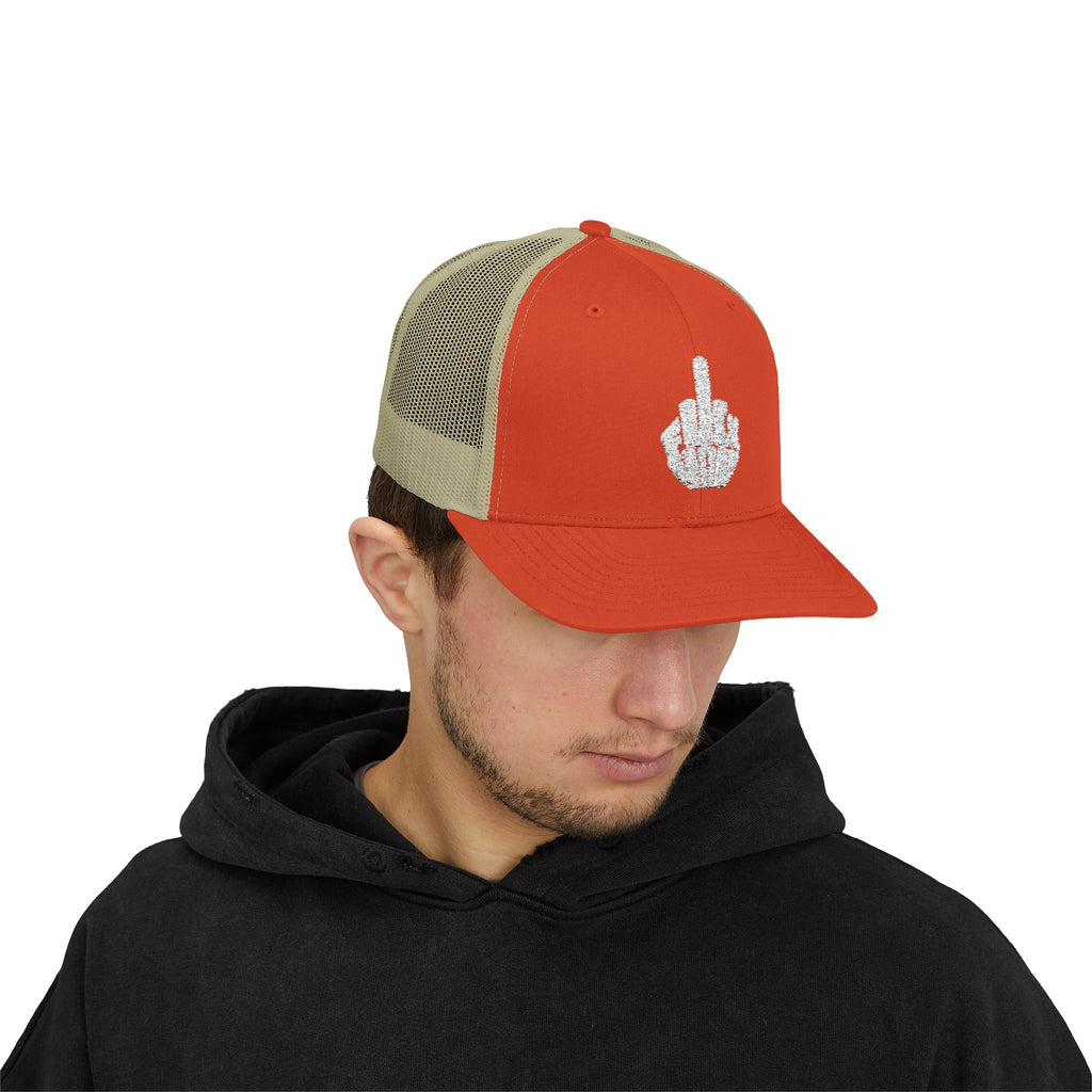 Gorra Trucker Snapback con Parche de Dedo Corazón — Colores Caqui