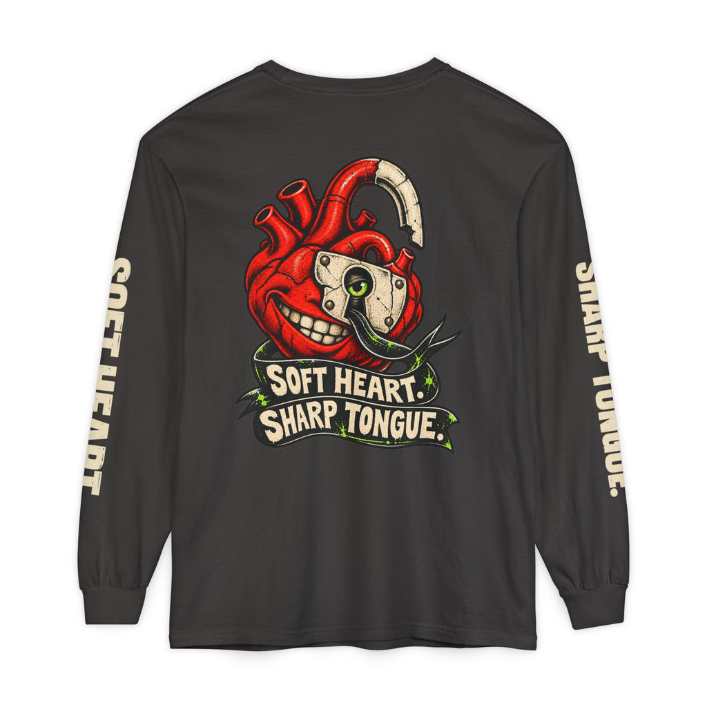 Soft Heart Sharp Tongue Anatomical Heart Long Sleeve T-Shirt