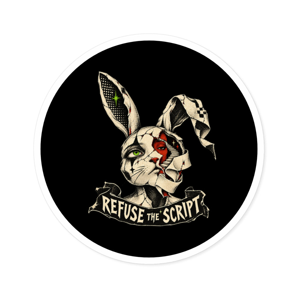 Refuse the Script Gothic Rabbit Sticker