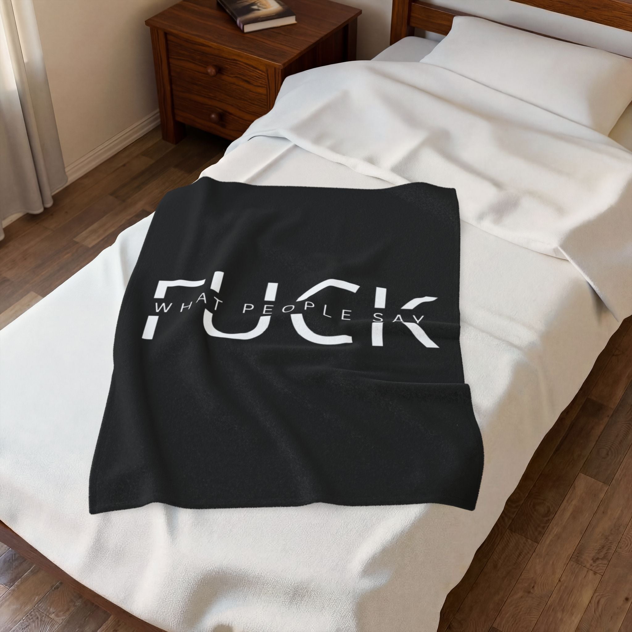 F What they think Velveteen Plush Blanket