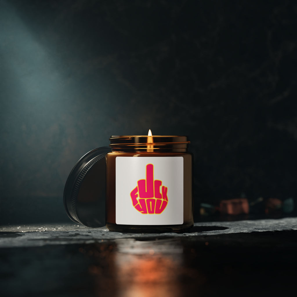 Vela de soja aromática en tarro de ámbar "F**k You" atrevida —