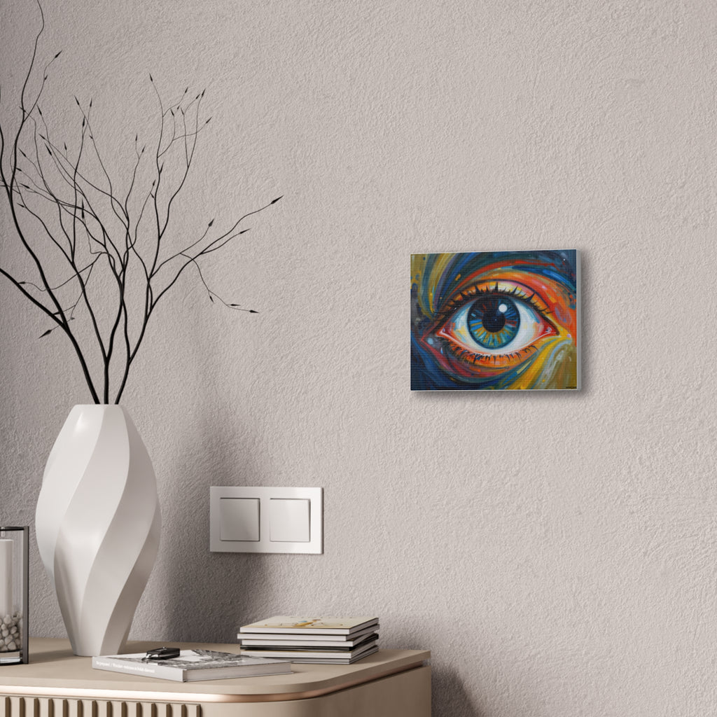 El Observador: Impresión en Lienzo de Ojo Abstracto Vibrante