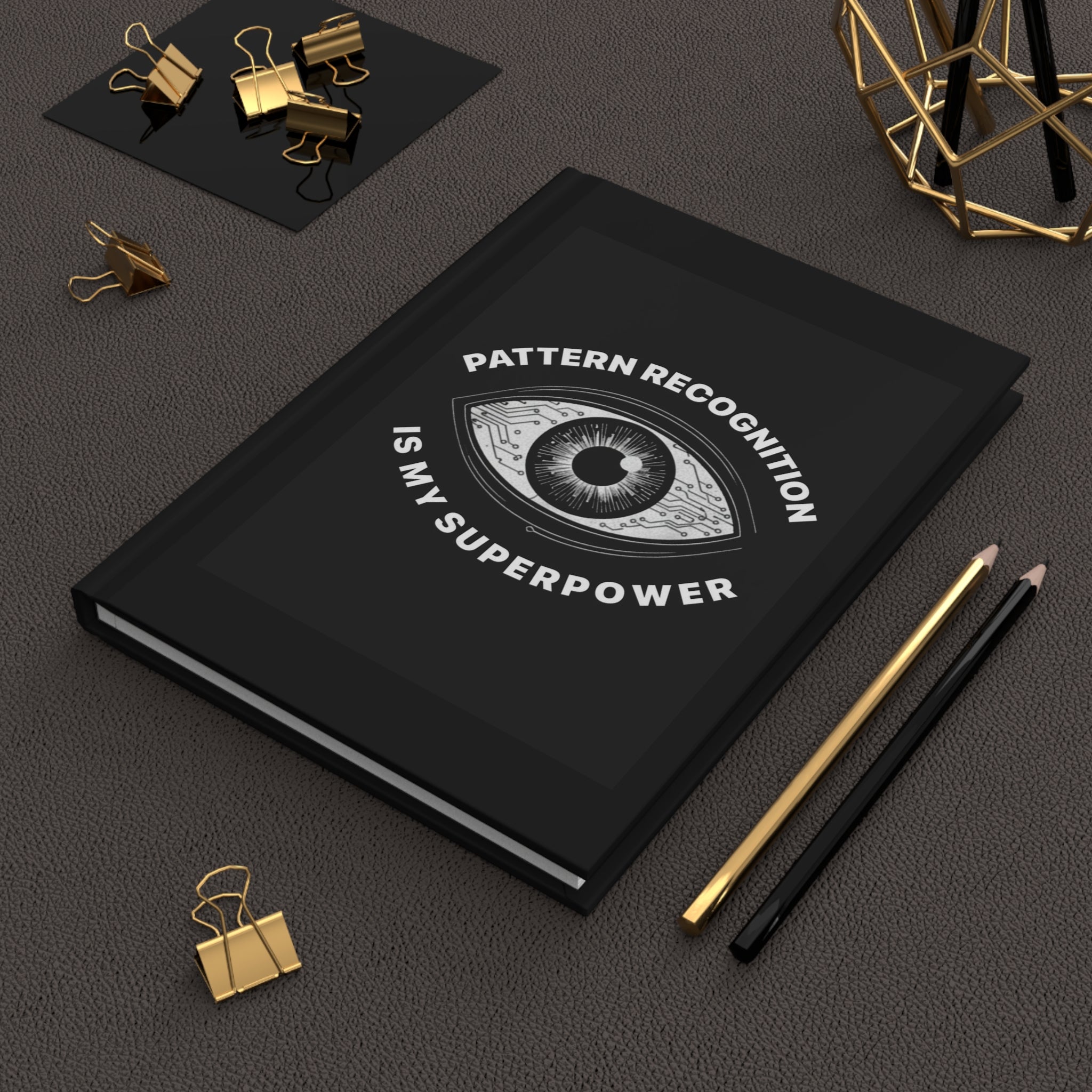 Diario de tapa dura de reconocimiento de patrones — Cuaderno mate "El reconocimiento de patrones es mi superpoder"