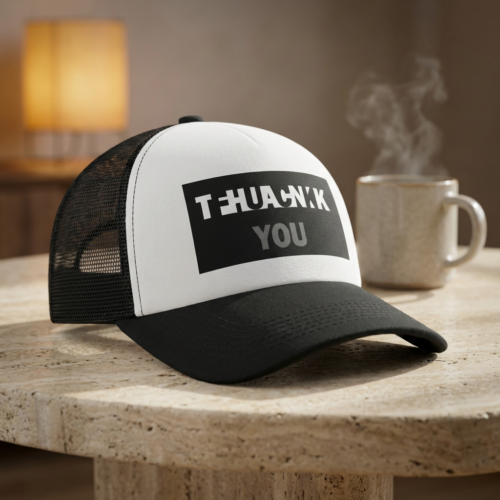 Gorra Trucker de malla "Gracias...FU" con espalda de malla