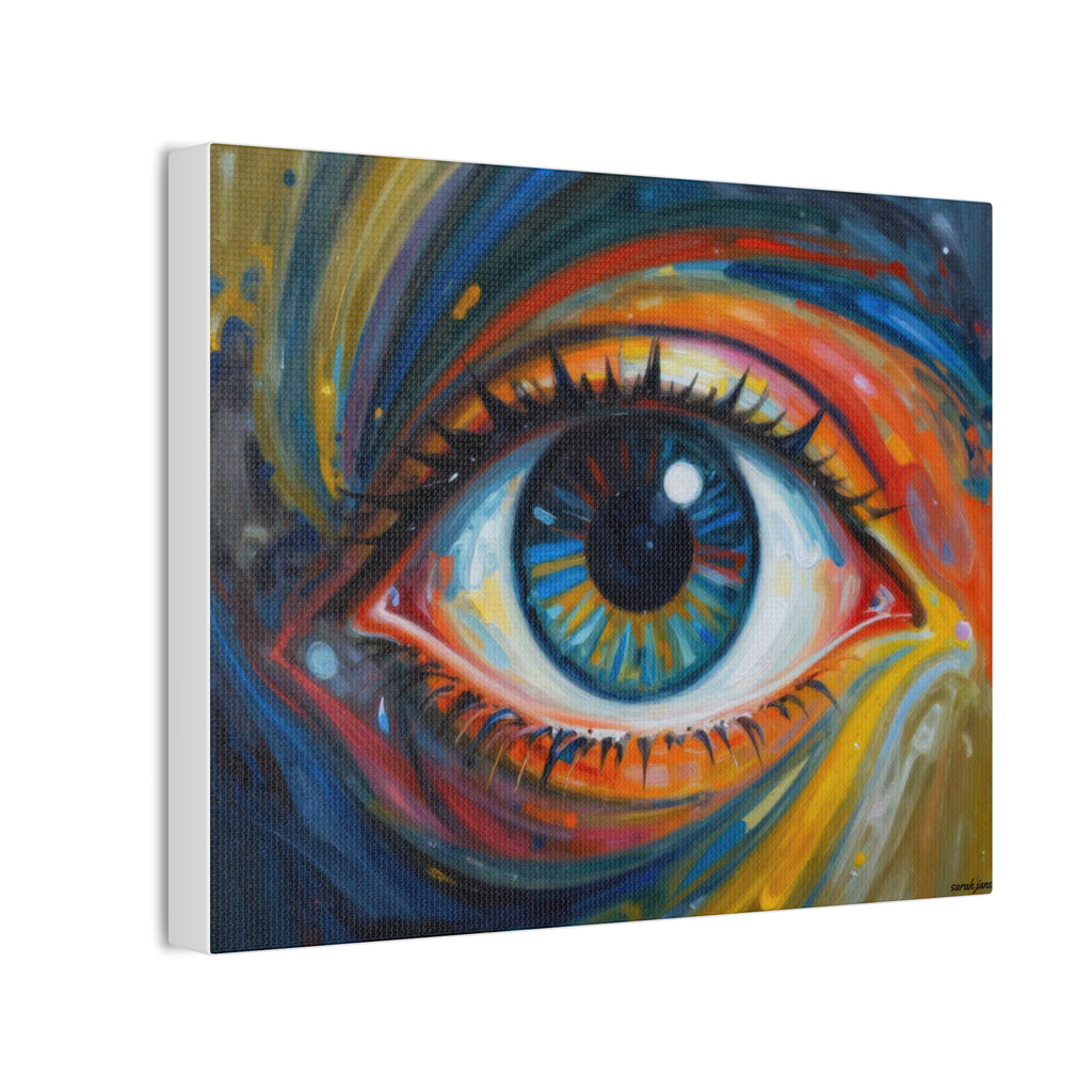 El Observador: Impresión en Lienzo de Ojo Abstracto Vibrante