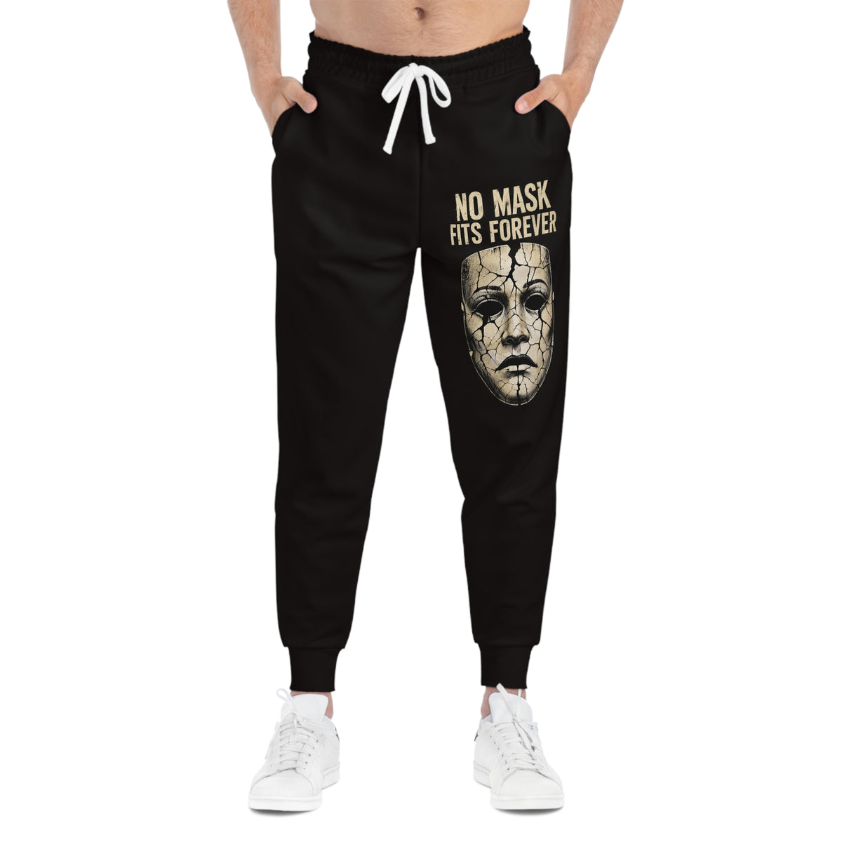 Mask Graphic Athletic Joggers | "No Mask" Pants