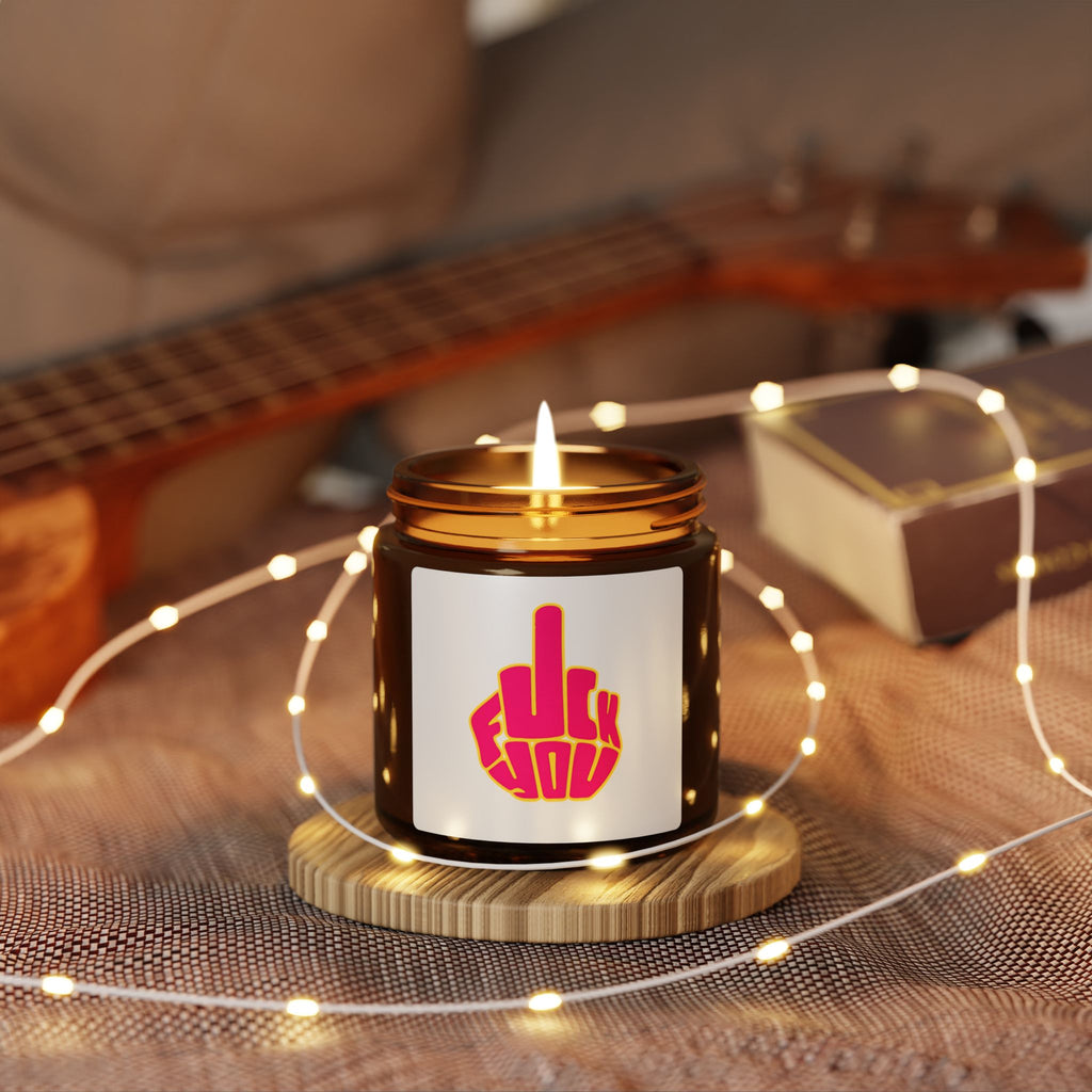 Vela de soja aromática en tarro de ámbar "F**k You" atrevida —