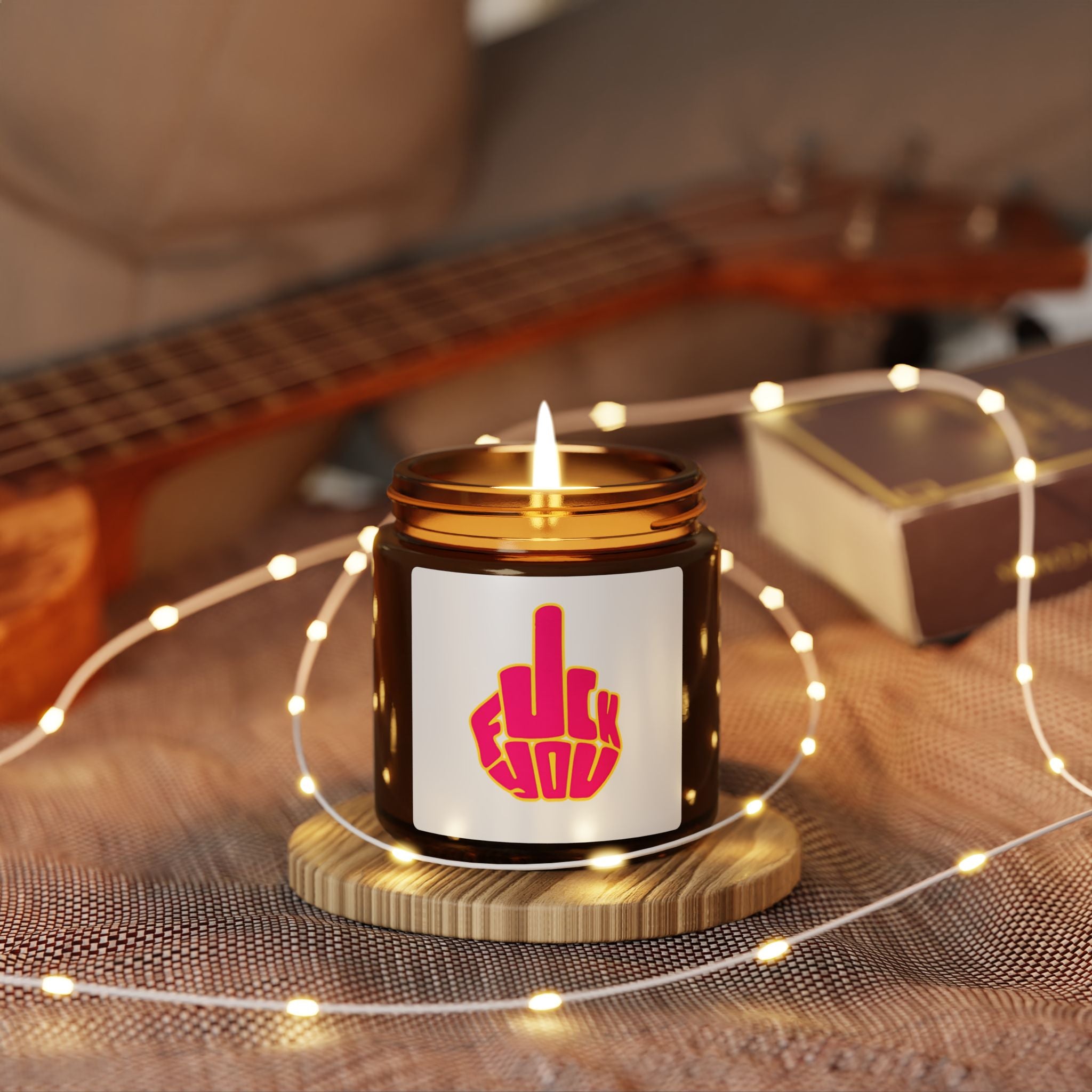 Bold “F**k You” Amber Jar Scented Soy Candle —