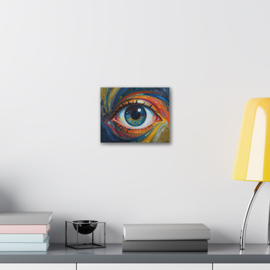 El Observador: Impresión en Lienzo de Ojo Abstracto Vibrante