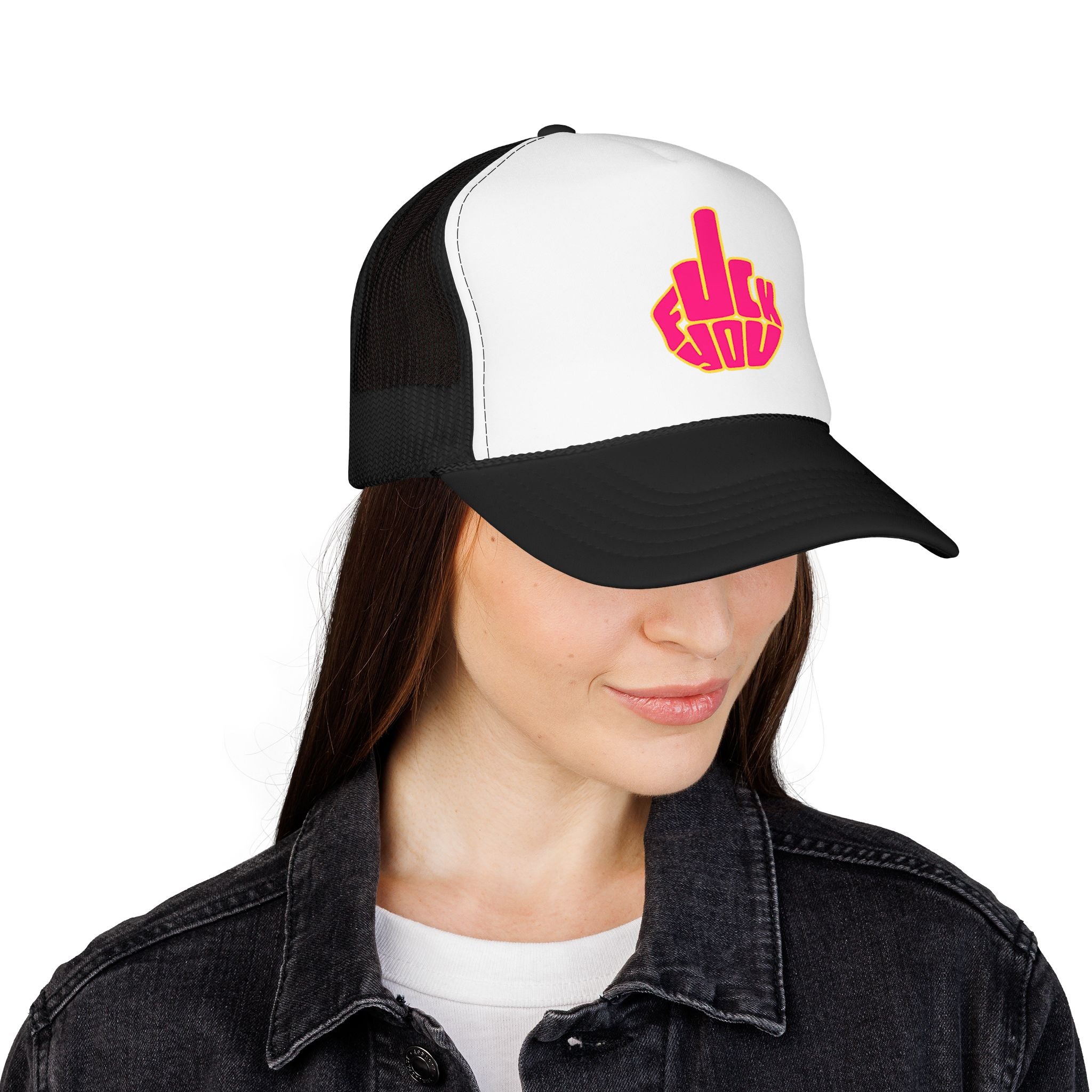 Bold Pink Middle Finger Patch Cap
