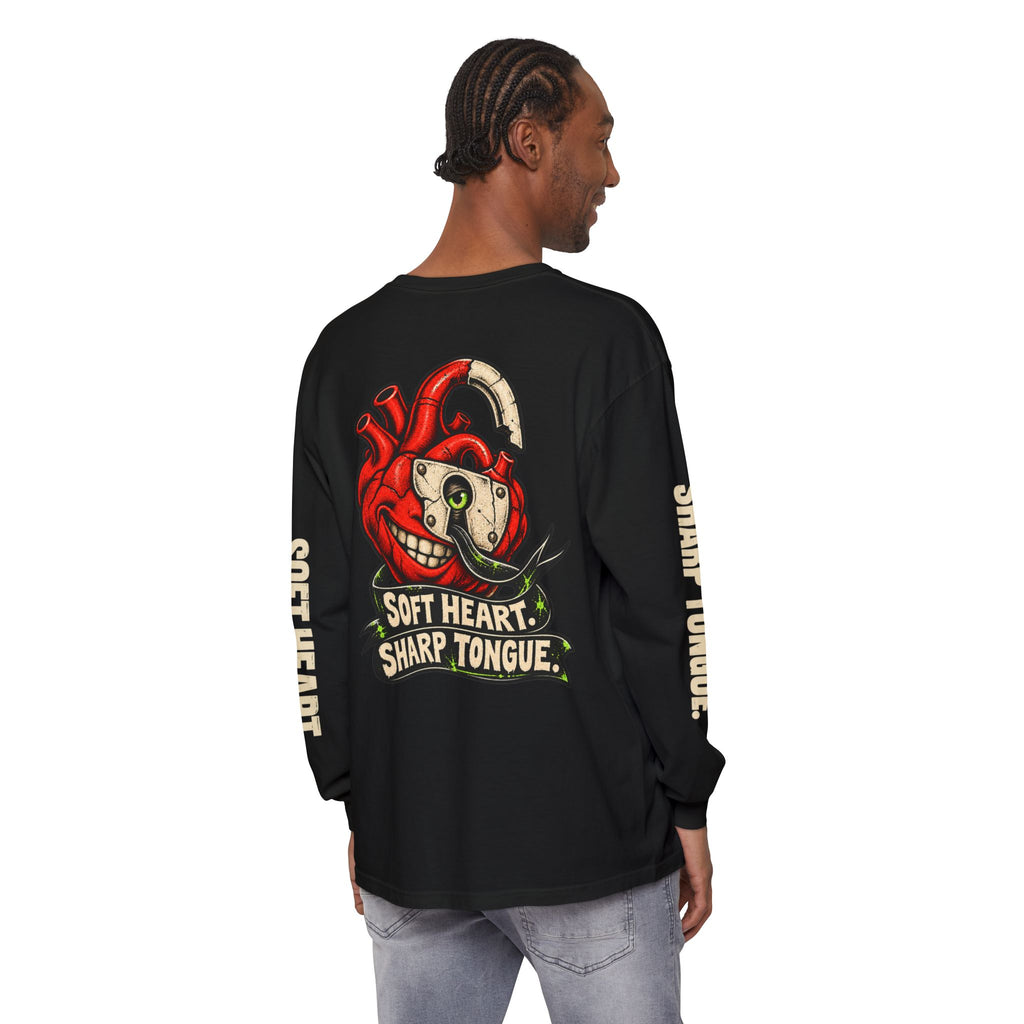 Soft Heart Sharp Tongue Anatomical Heart Long Sleeve T-Shirt