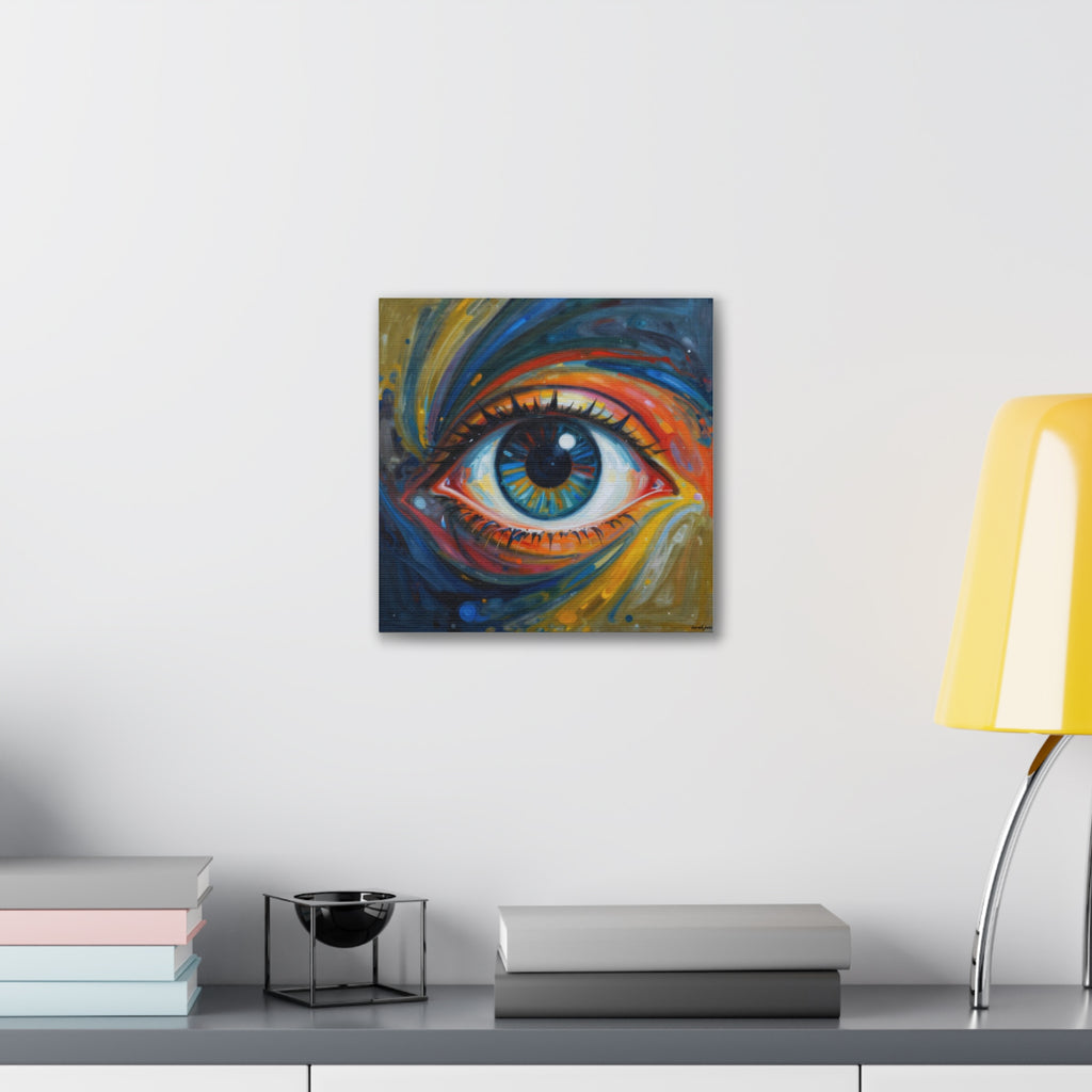 El Observador: Impresión en Lienzo de Ojo Abstracto Vibrante