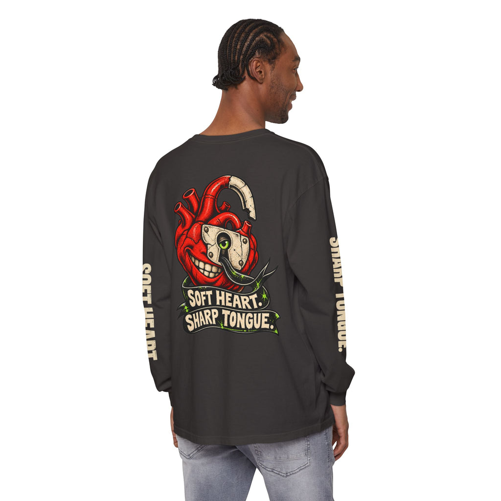 Soft Heart Sharp Tongue Anatomical Heart Long Sleeve T-Shirt