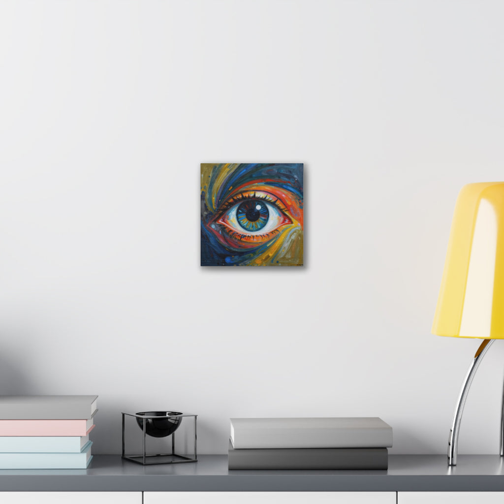 El Observador: Impresión en Lienzo de Ojo Abstracto Vibrante