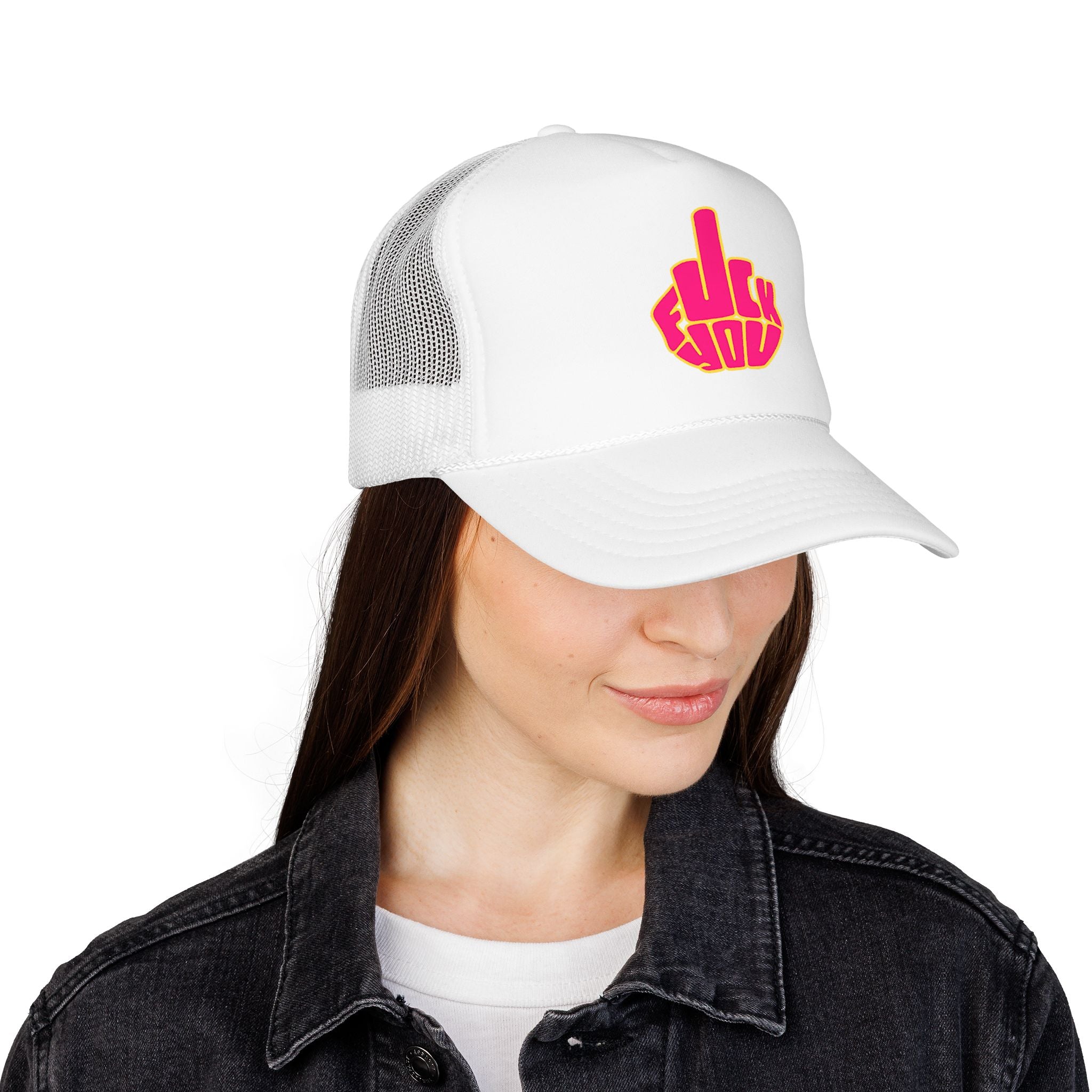 Bold Pink Middle Finger Patch Cap