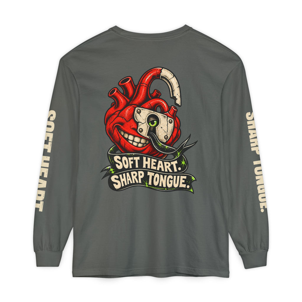 Soft Heart Sharp Tongue Anatomical Heart Long Sleeve T-Shirt