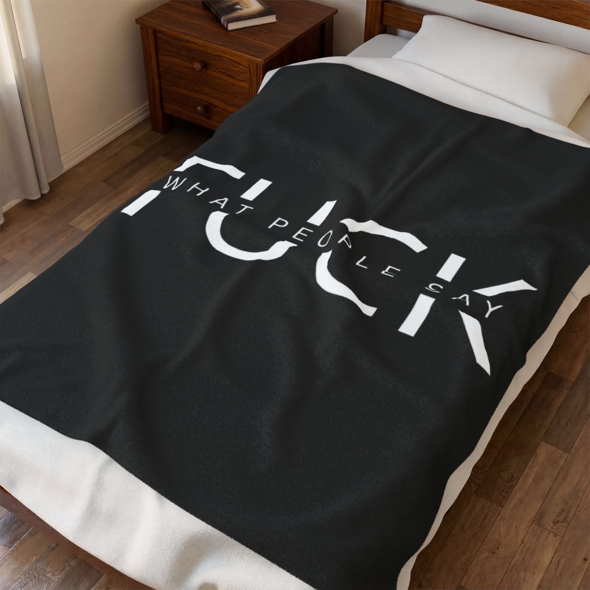 F What they think Velveteen Plush Blanket