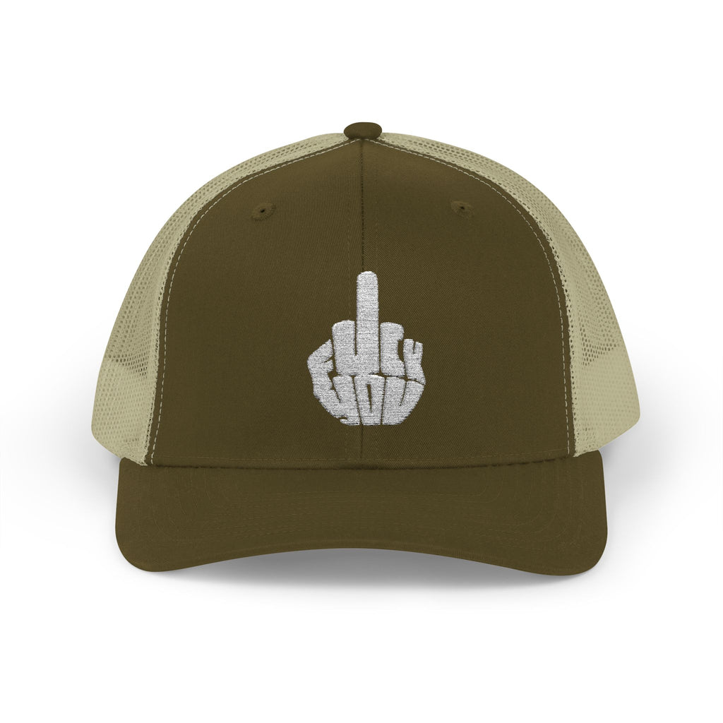 Gorra Trucker Snapback con Parche de Dedo Corazón — Colores Caqui