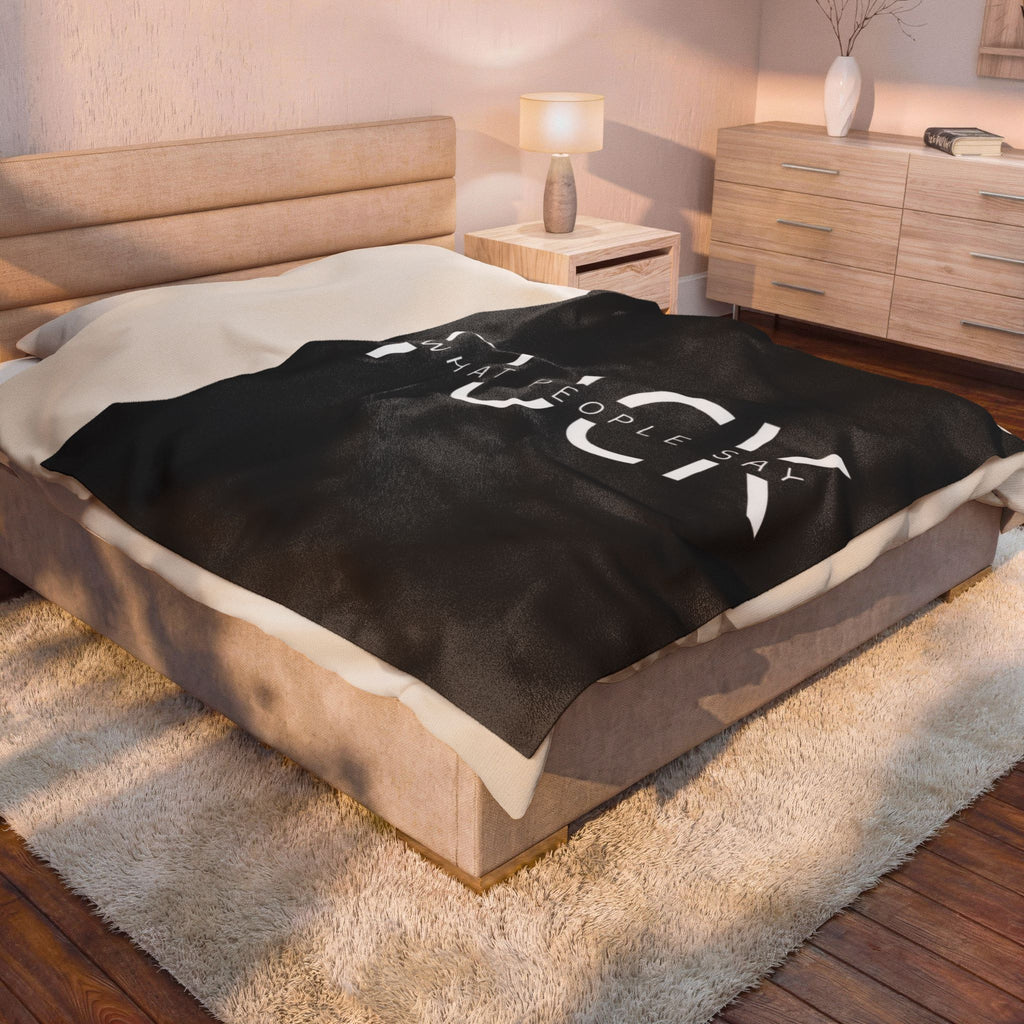 F What they think Velveteen Plush Blanket