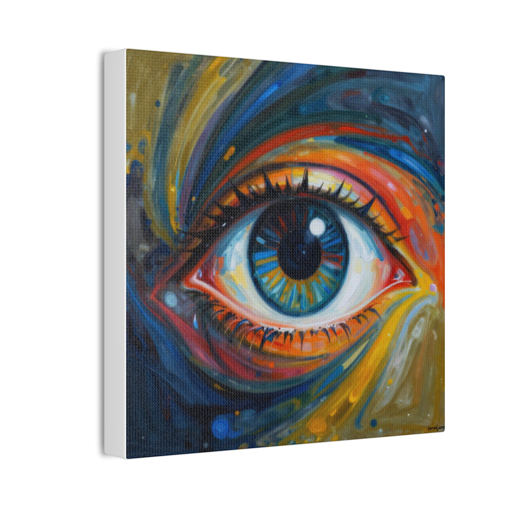 El Observador: Impresión en Lienzo de Ojo Abstracto Vibrante