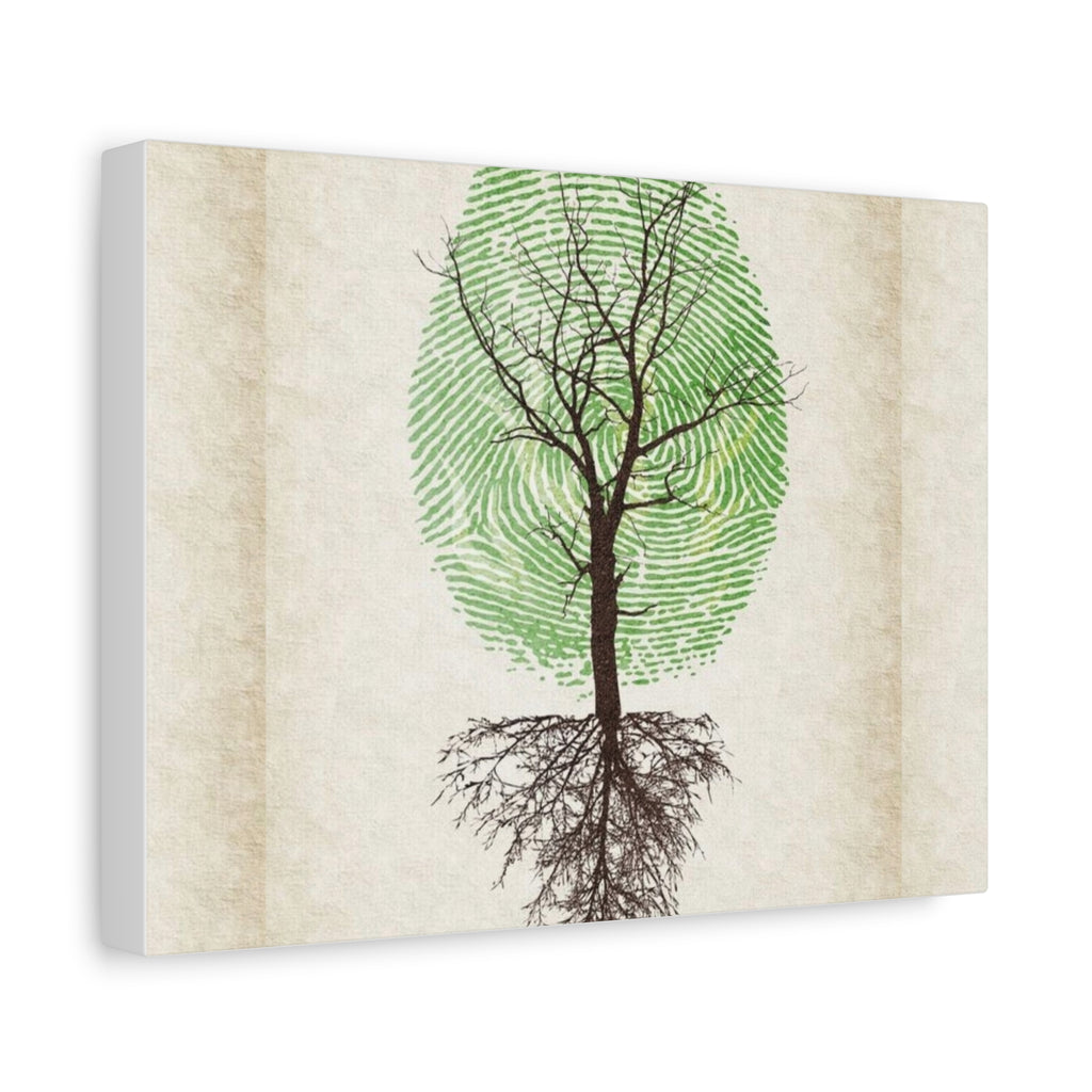 'Rooted Identity' Tree Fingerprint Matte Canvas