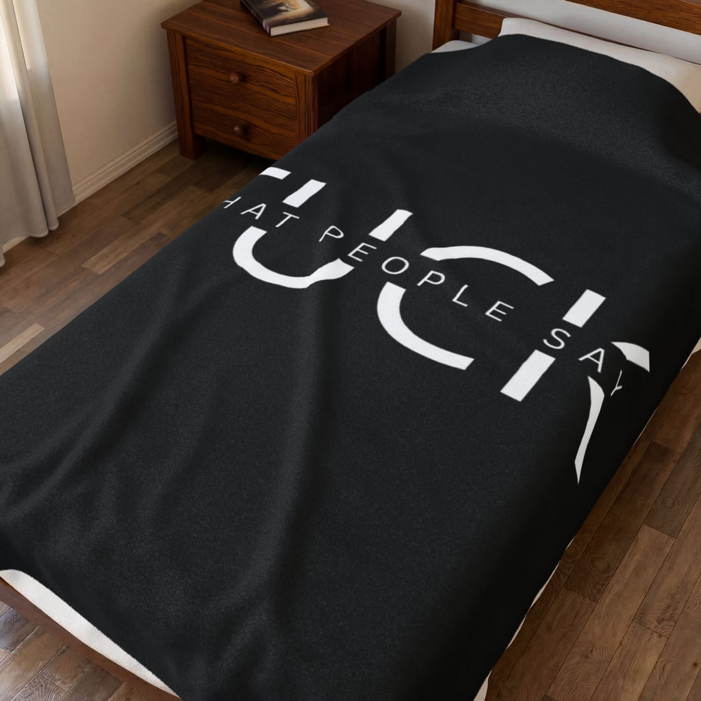 F What they think Velveteen Plush Blanket