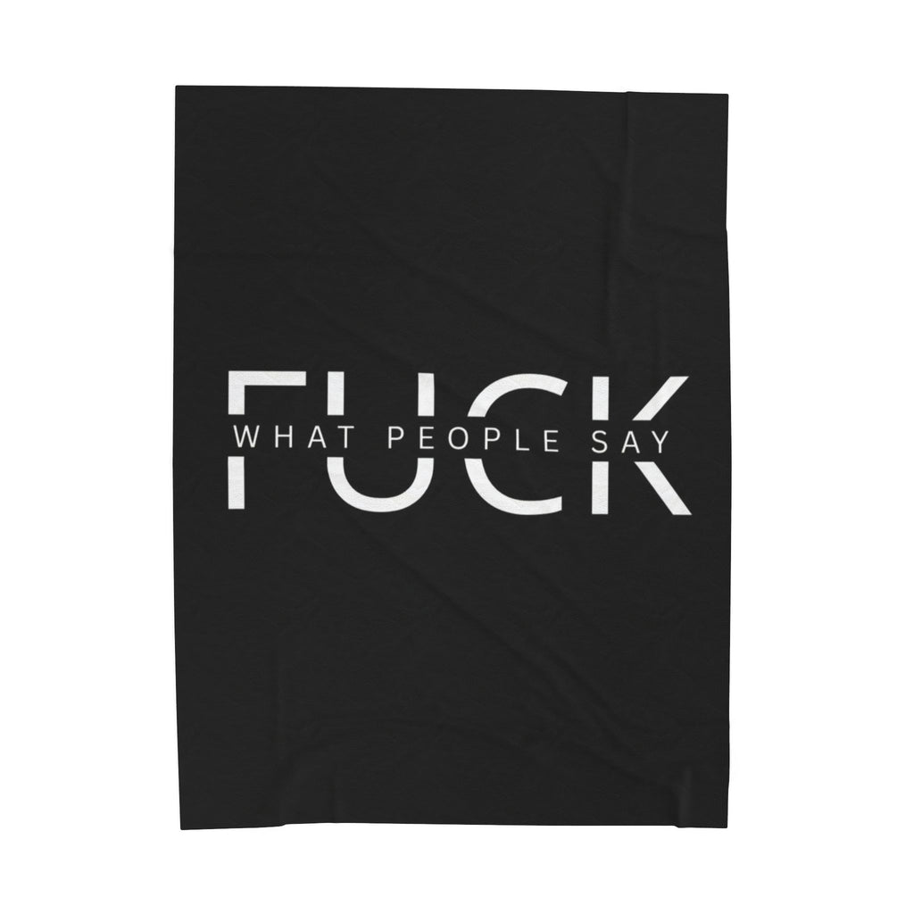 F What they think Velveteen Plush Blanket