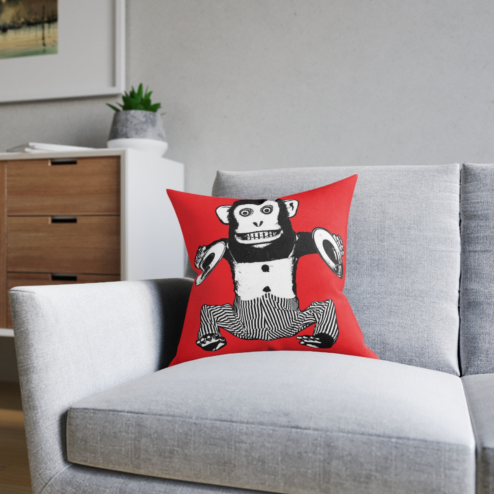Almohada Cuadrada de Mono Impaciente