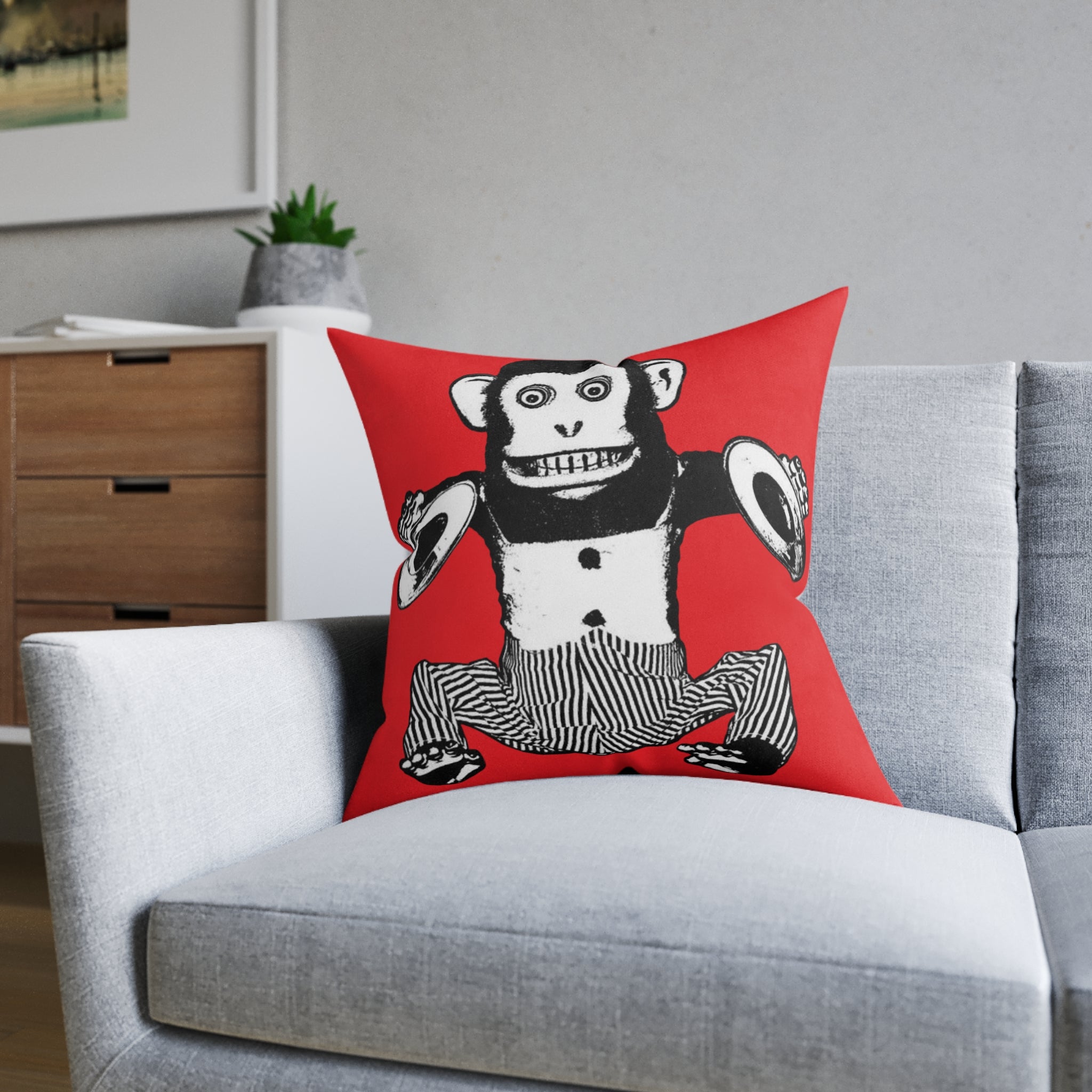 Almohada Cuadrada de Mono Impaciente