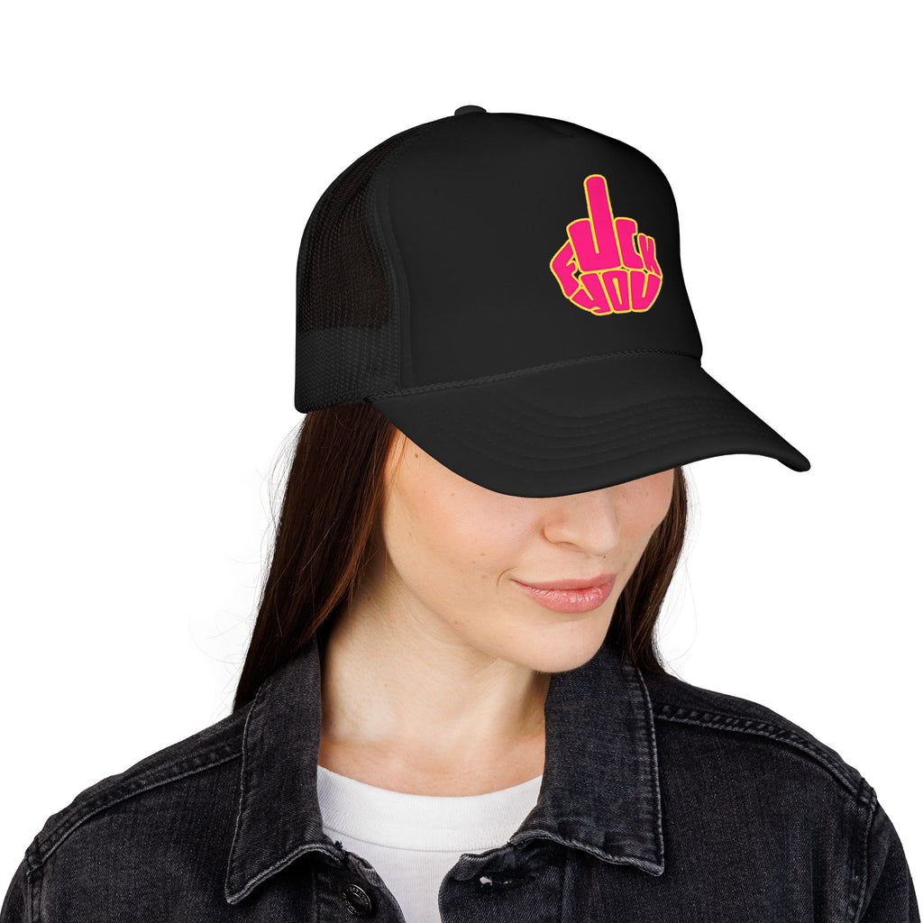 Bold Pink Middle Finger Patch Cap