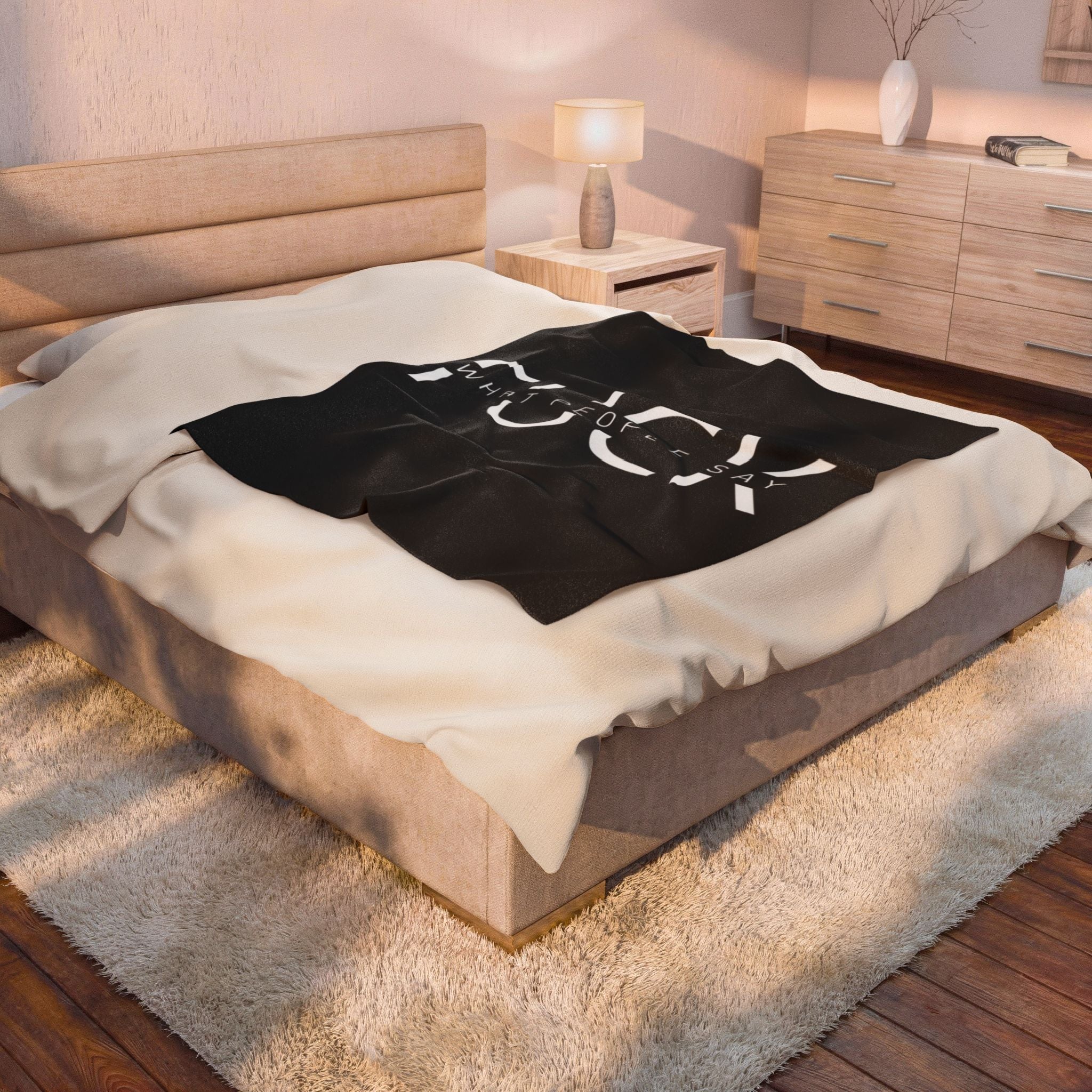 F What they think Velveteen Plush Blanket