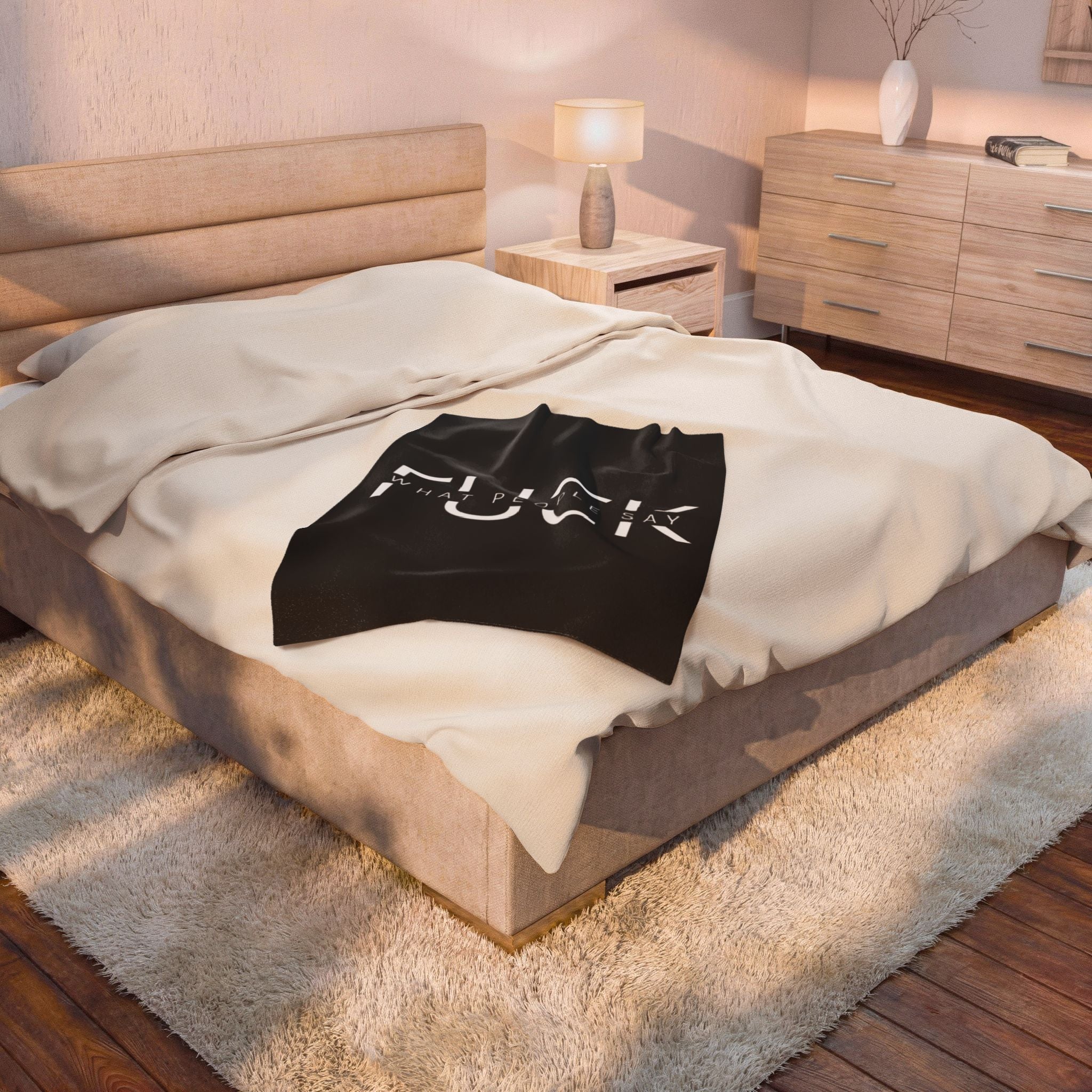 F What they think Velveteen Plush Blanket