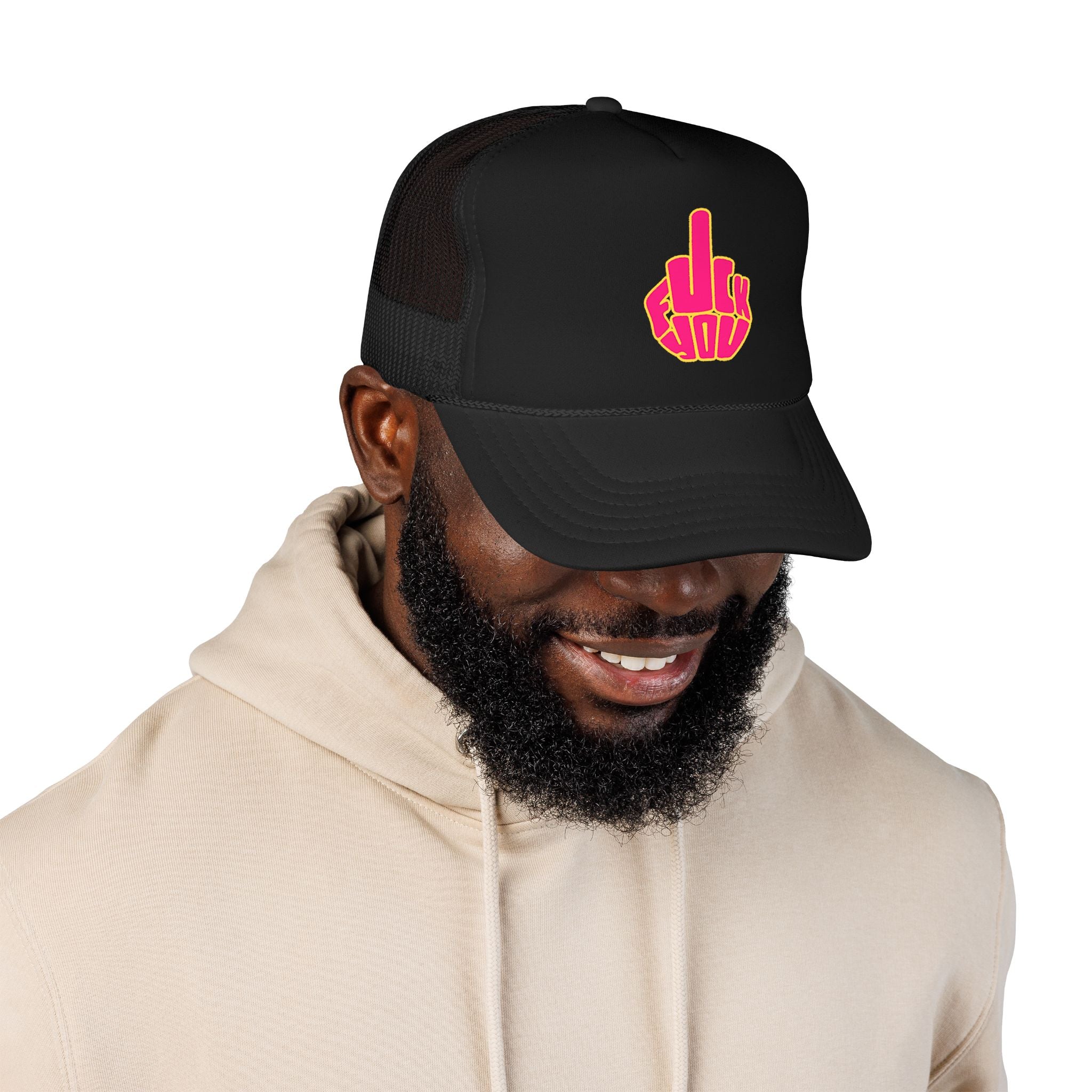 Bold Pink Middle Finger Patch Cap