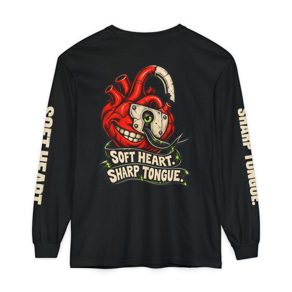 Soft Heart Sharp Tongue Anatomical Heart Long Sleeve T-Shirt