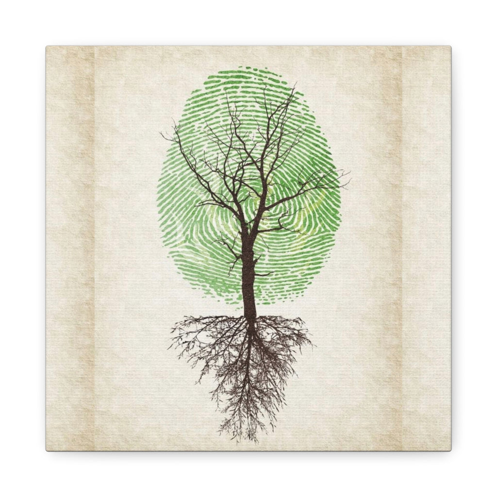 'Rooted Identity' Tree Fingerprint Matte Canvas