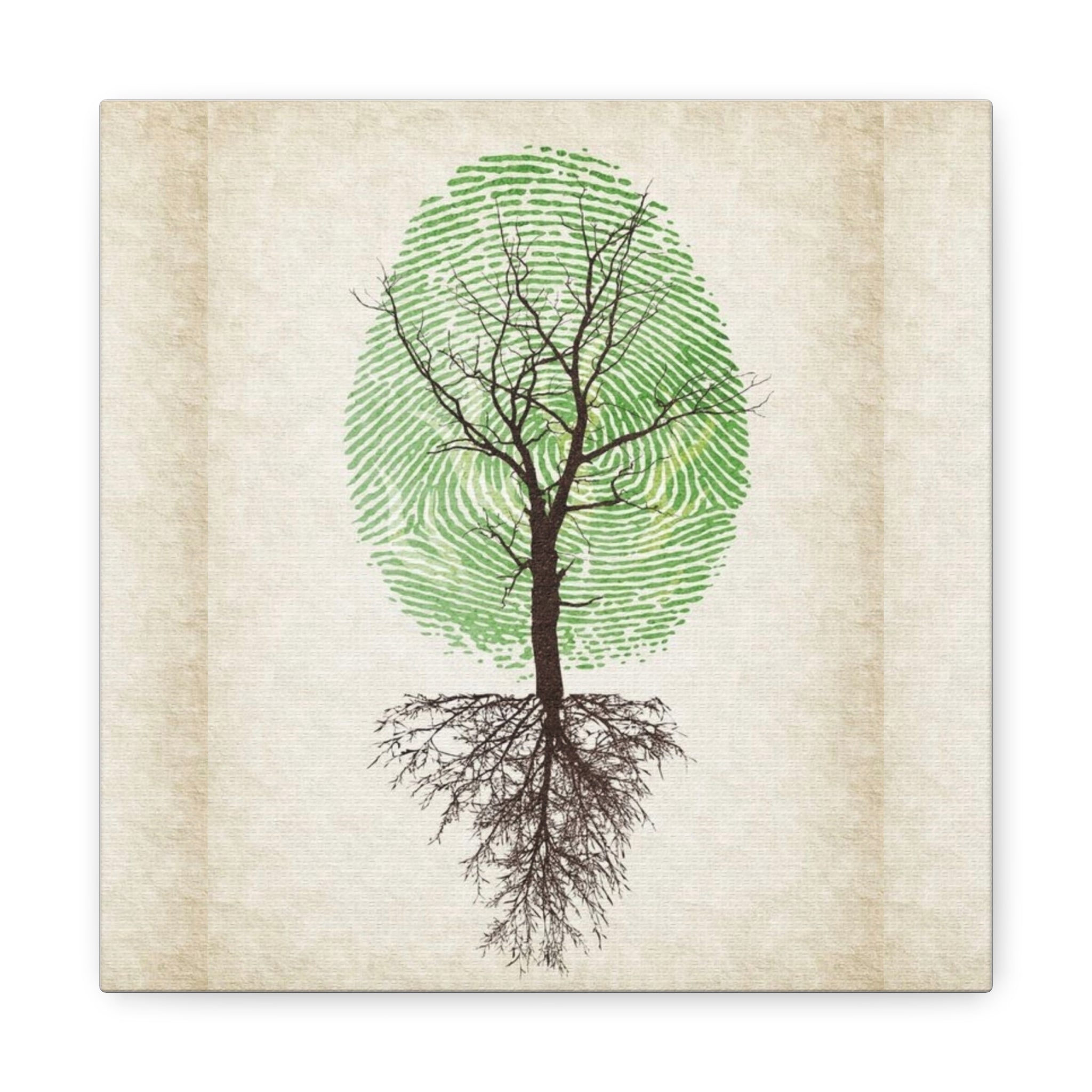 'Rooted Identity' Tree Fingerprint Matte Canvas